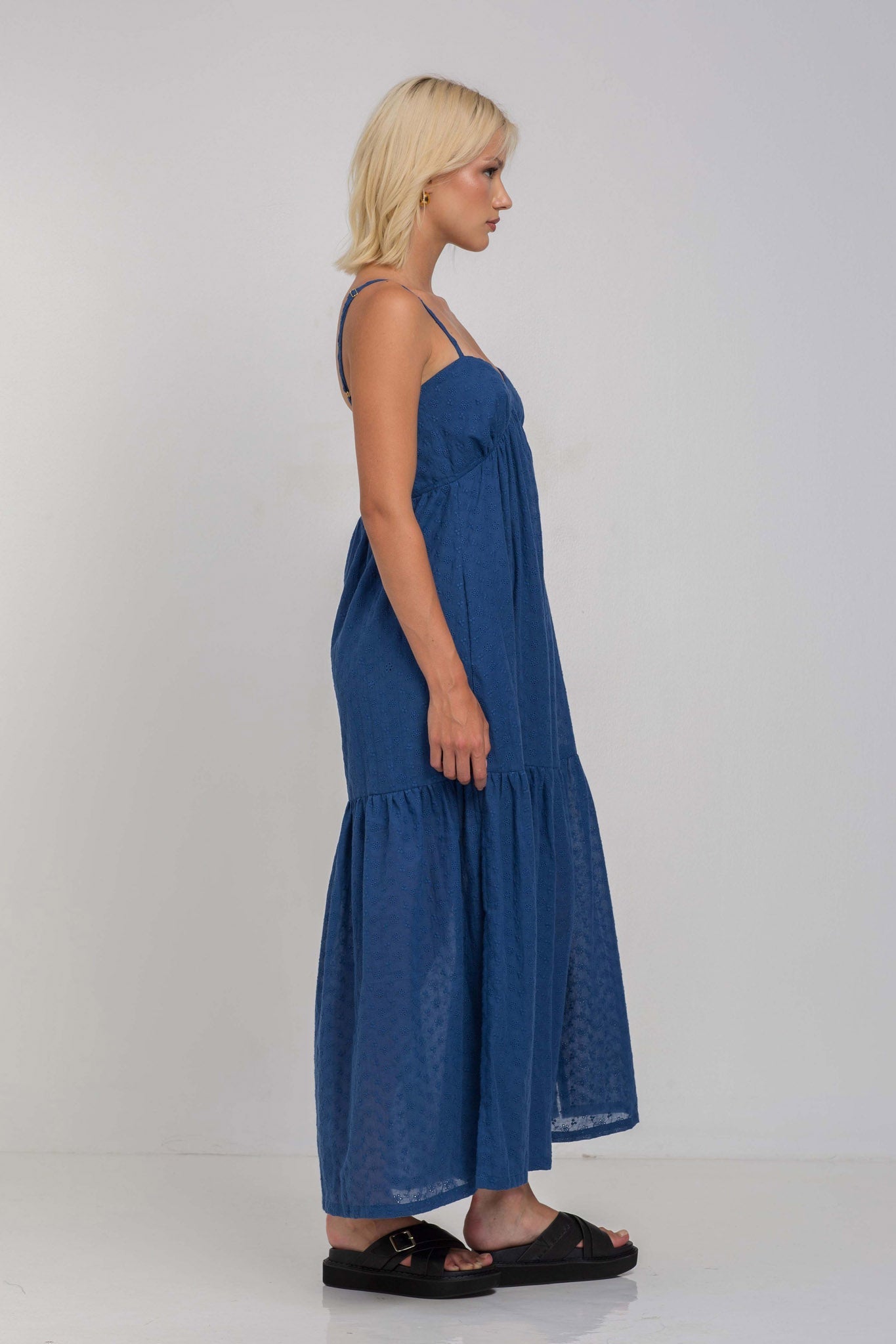 Spaghetti Strap Gathered Maxi Dress