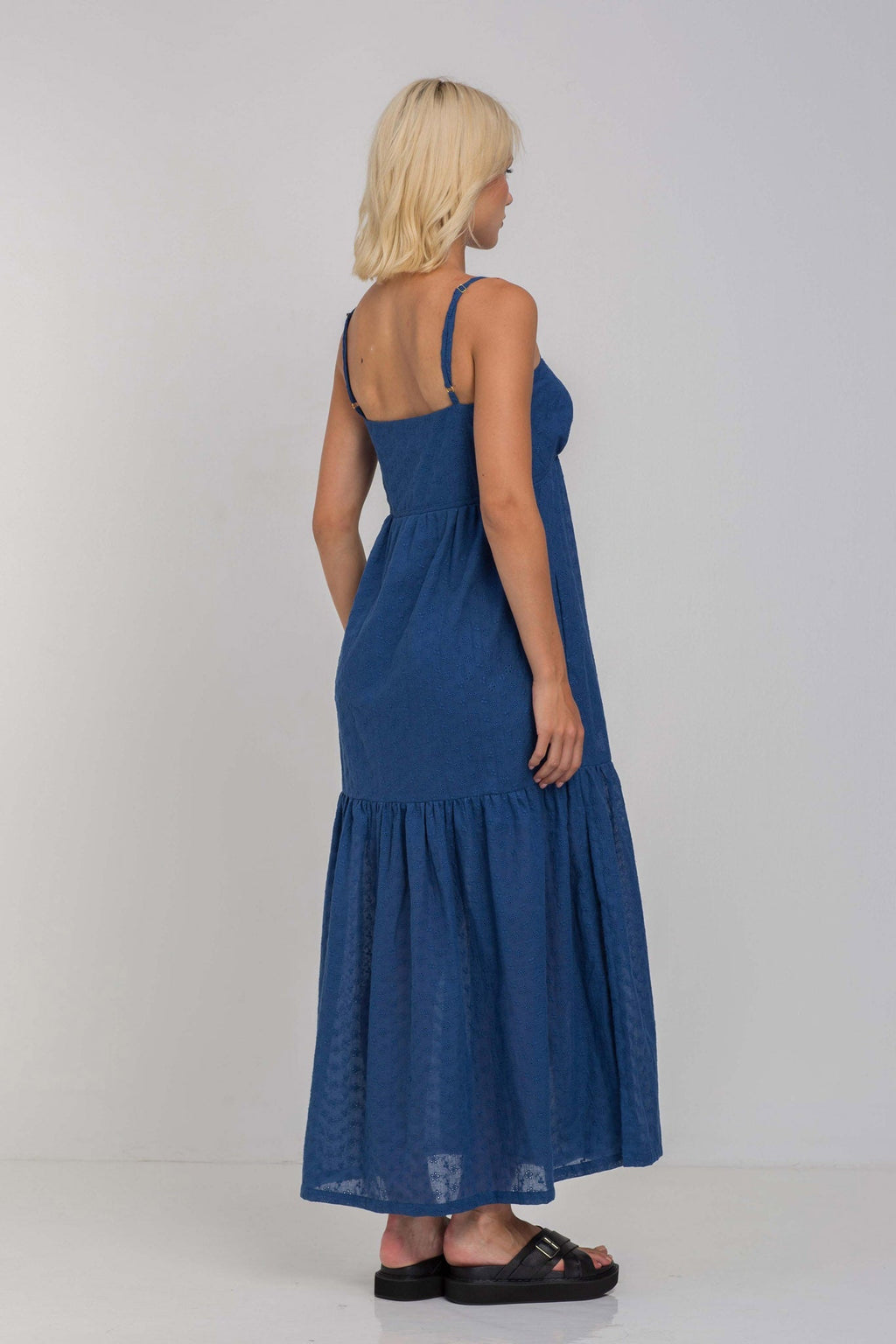 Spaghetti Strap Gathered Maxi Dress