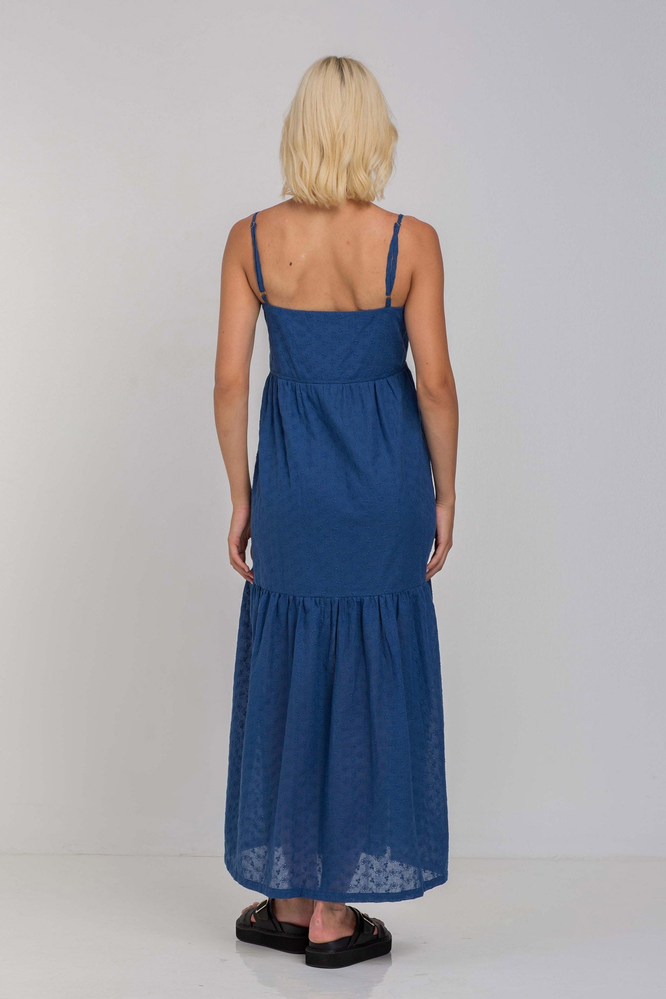 Spaghetti Strap Gathered Maxi Dress
