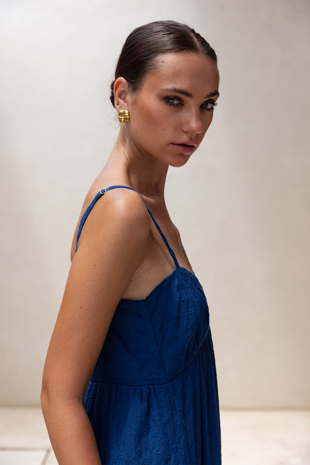 Spaghetti Strap Gathered Maxi Dress