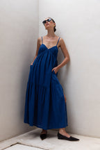 Spaghetti Strap Gathered Maxi Dress
