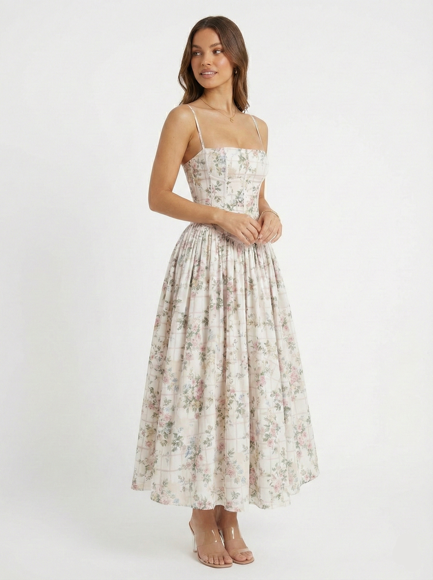 Women's Smocked Bodice Floral Dress