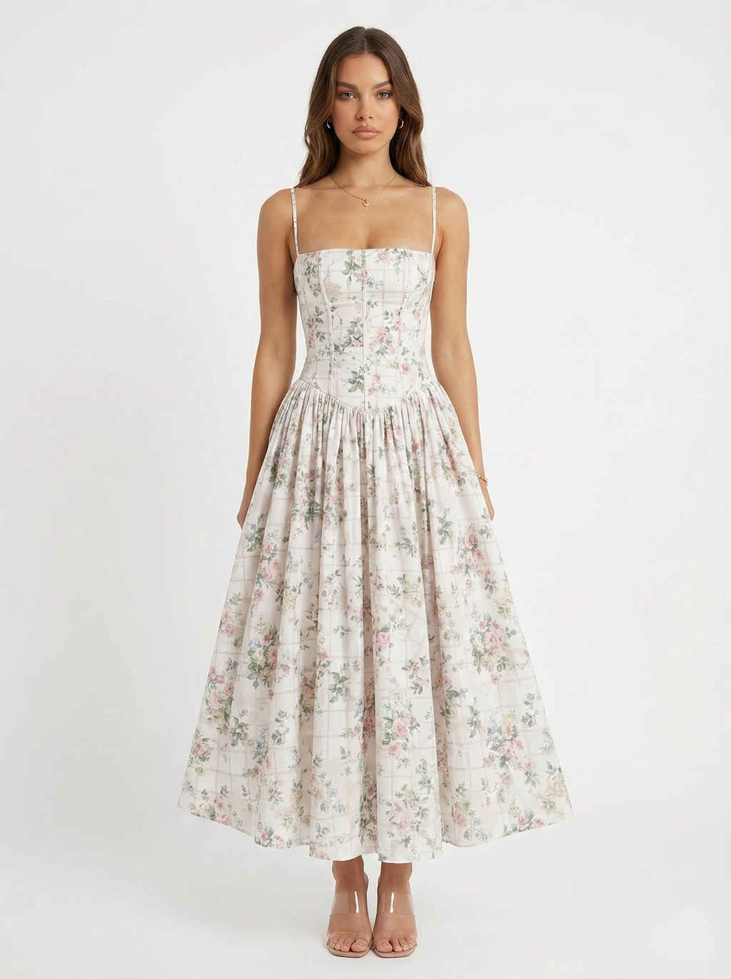 Women's Smocked Bodice Floral Dress