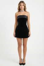 Velvet Strapless Bodycon Mini Dress