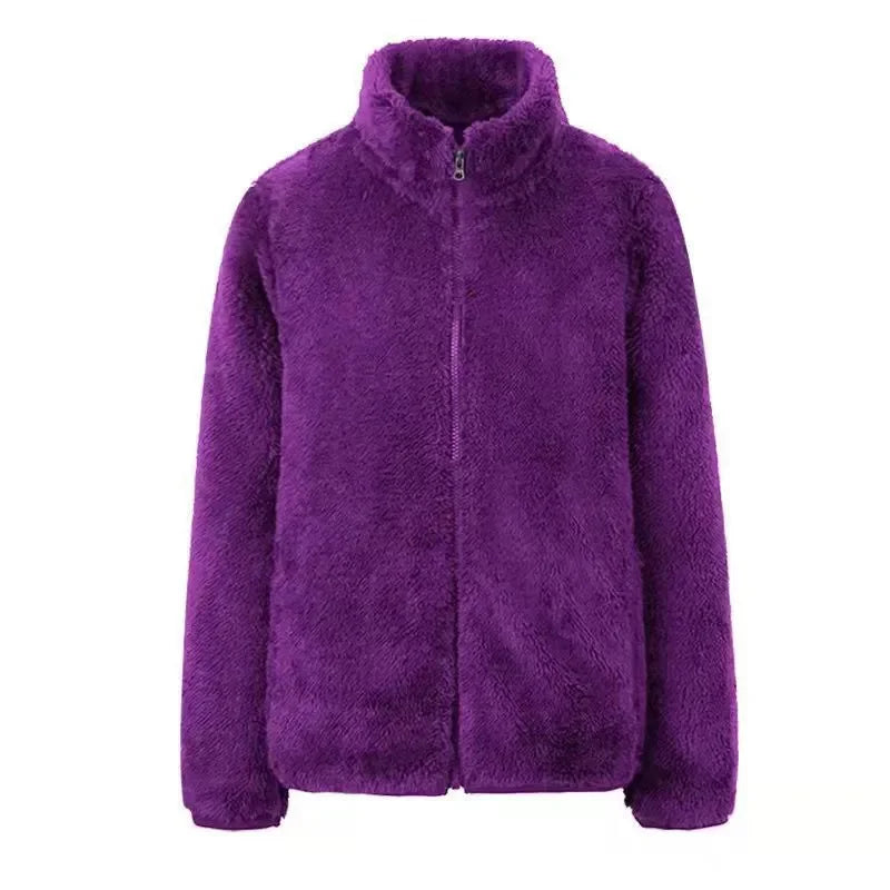 Women's Fleece Jacket – Full Zip Long Sleeve High Neck Winter Outerwear