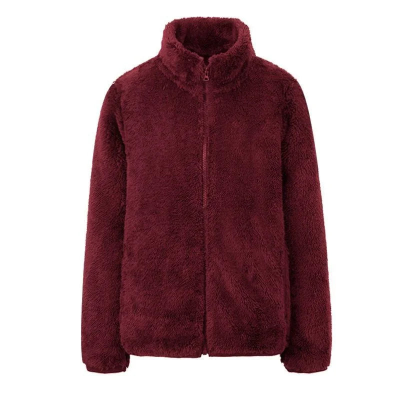 Women's Fleece Jacket – Full Zip Long Sleeve High Neck Winter Outerwear