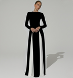 Contrast Panel Full Length Maxi Dress