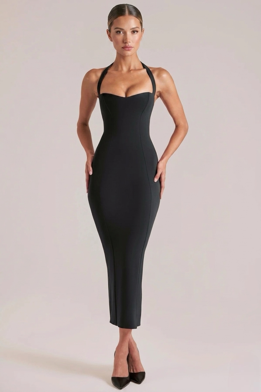 Women's Halter Neck Long Bodycon Dress