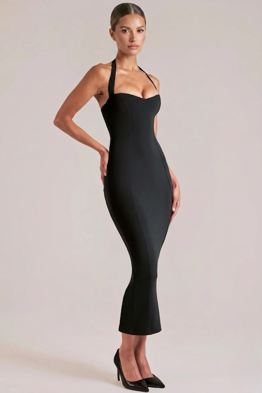 Women's Halter Neck Long Bodycon Dress