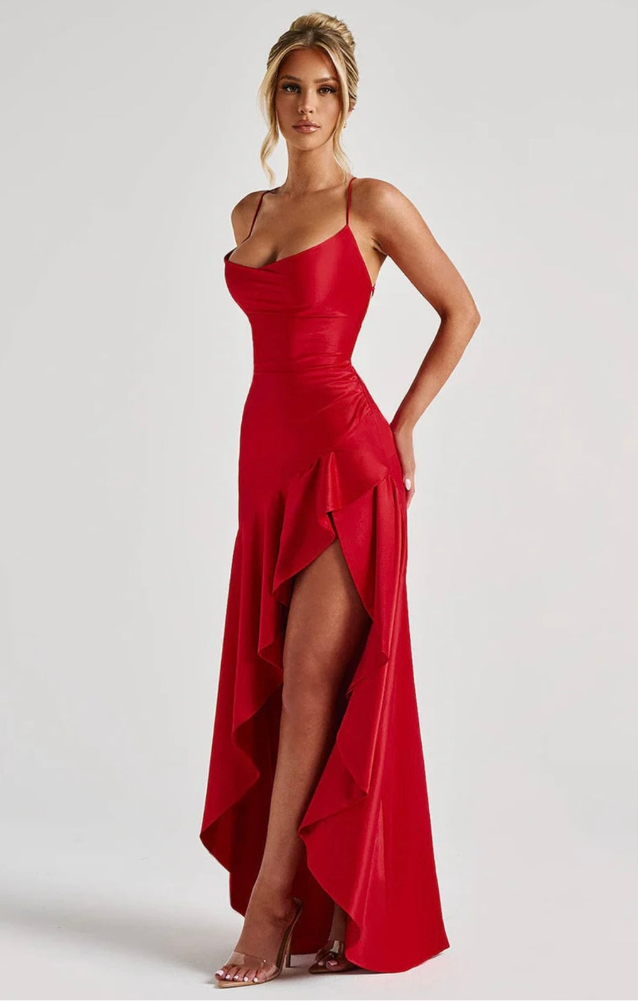 Sweetheart Neck High Slit Maxi Dress