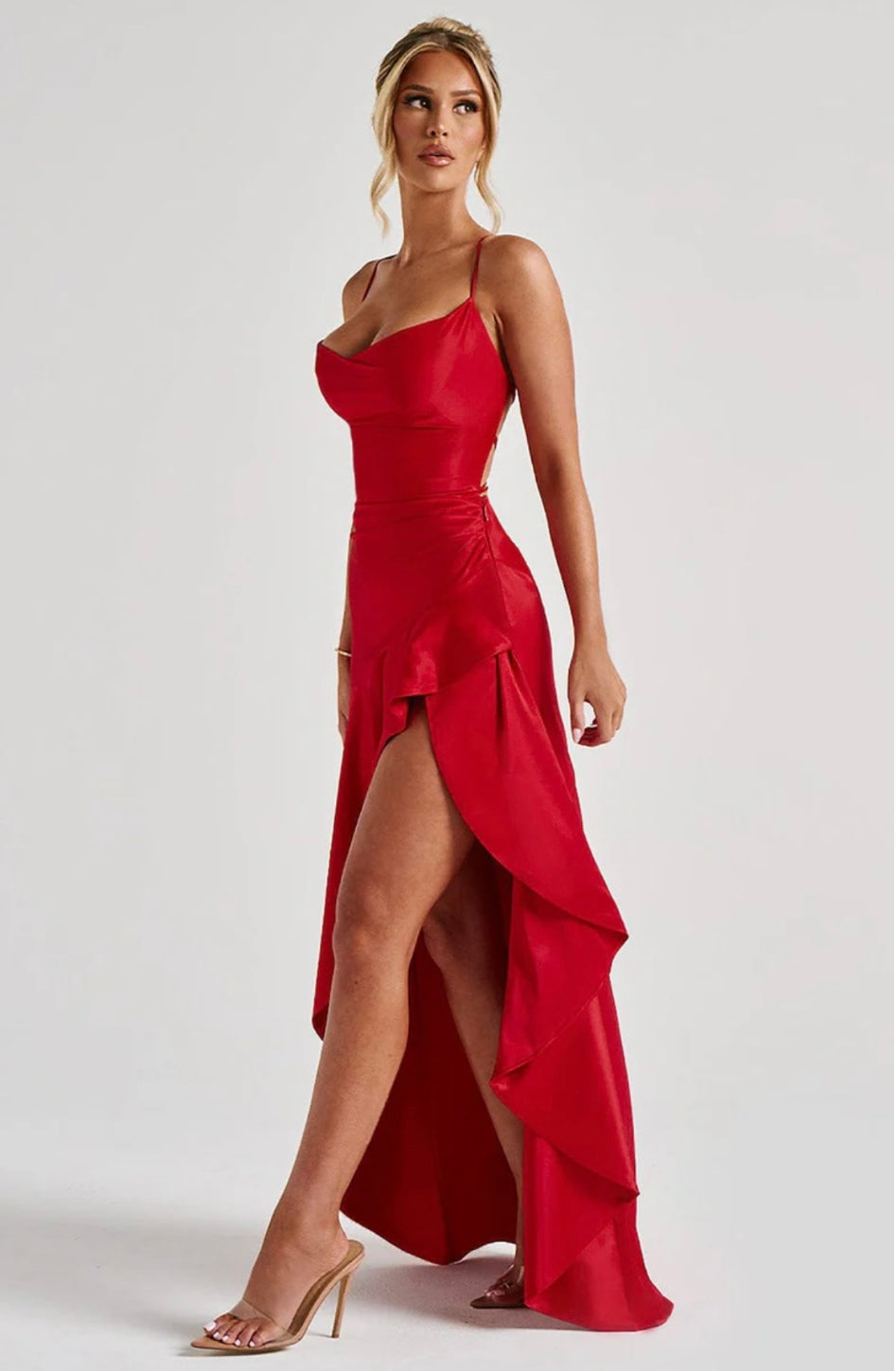 Sweetheart Neck High Slit Maxi Dress