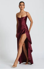 Sweetheart Neck High Slit Maxi Dress