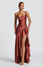 Sweetheart Neck High Slit Maxi Dress