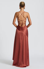 Sweetheart Neck High Slit Maxi Dress