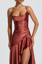 Sweetheart Neck High Slit Maxi Dress