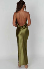 Women's Cowl Neck Maxi Dress with High Side Split