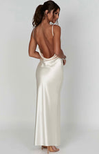 Women's Cowl Neck Maxi Dress with High Side Split