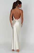 Women's Cowl Neck Maxi Dress with High Side Split