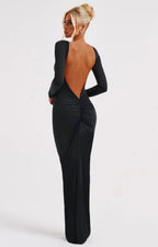 Fitted Open Back Bodycon Maxi Dress