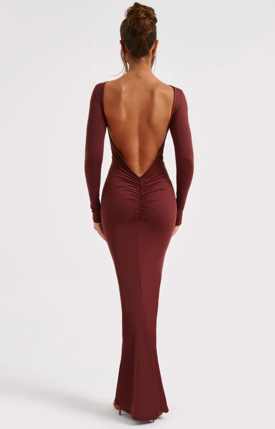 Fitted Open Back Bodycon Maxi Dress