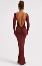 Fitted Open Back Bodycon Maxi Dress