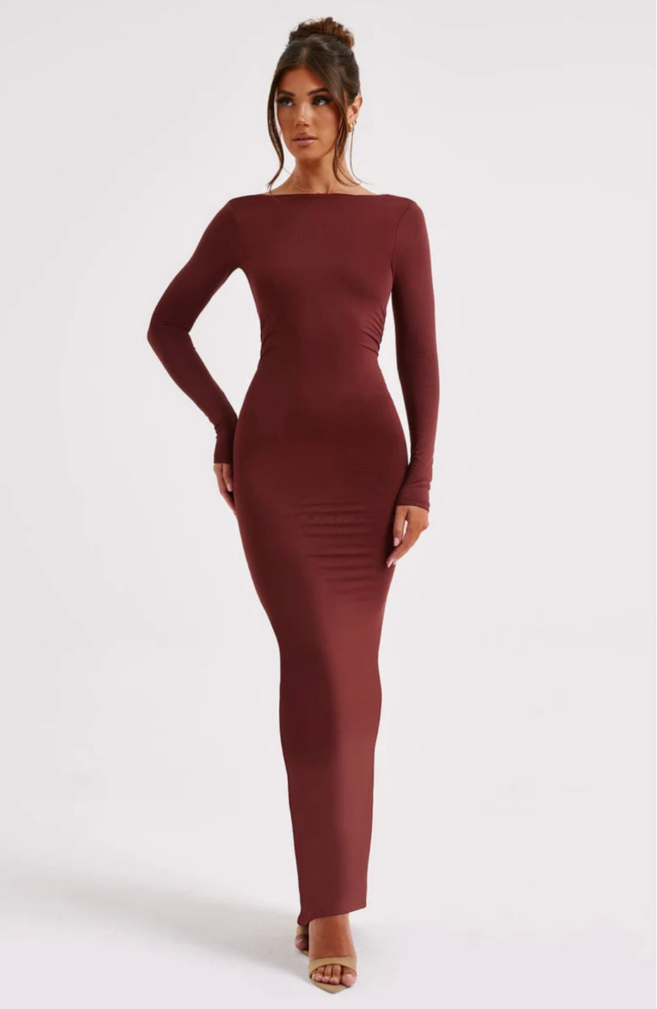 Fitted Open Back Bodycon Maxi Dress Main image