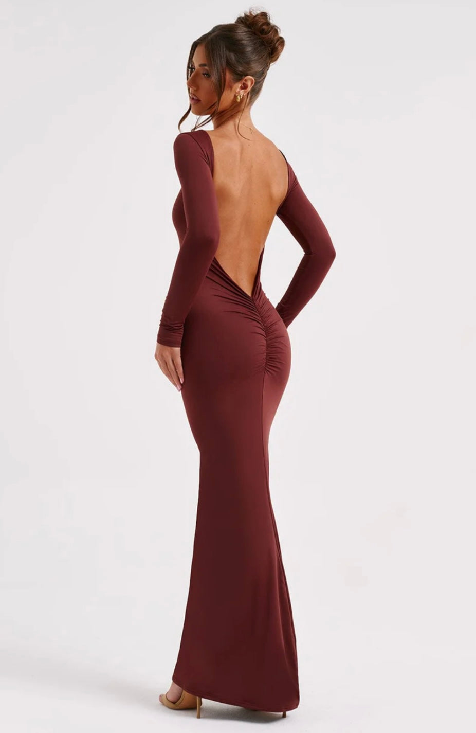 Fitted Open Back Bodycon Maxi Dress