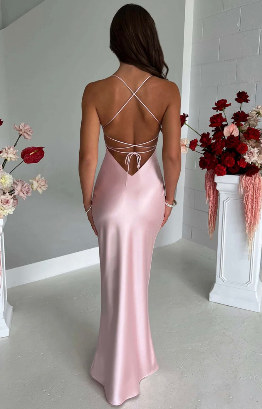 Cross Back Strappy Maxi Dress