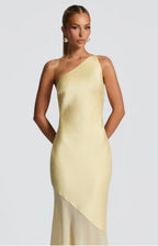 Women's One Shoulder Mermaid Maxi Dress with Cross Back Straps