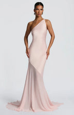 Women's One Shoulder Mermaid Maxi Dress with Cross Back Straps