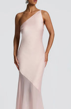 Women's One Shoulder Mermaid Maxi Dress with Cross Back Straps
