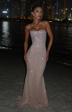 Strapless Rhinestone Maxi Dress Women