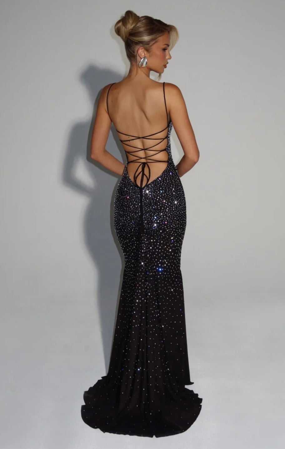 Strapless Rhinestone Maxi Dress Women