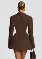 Structured Blazer Mini Dress With Lapel Collar