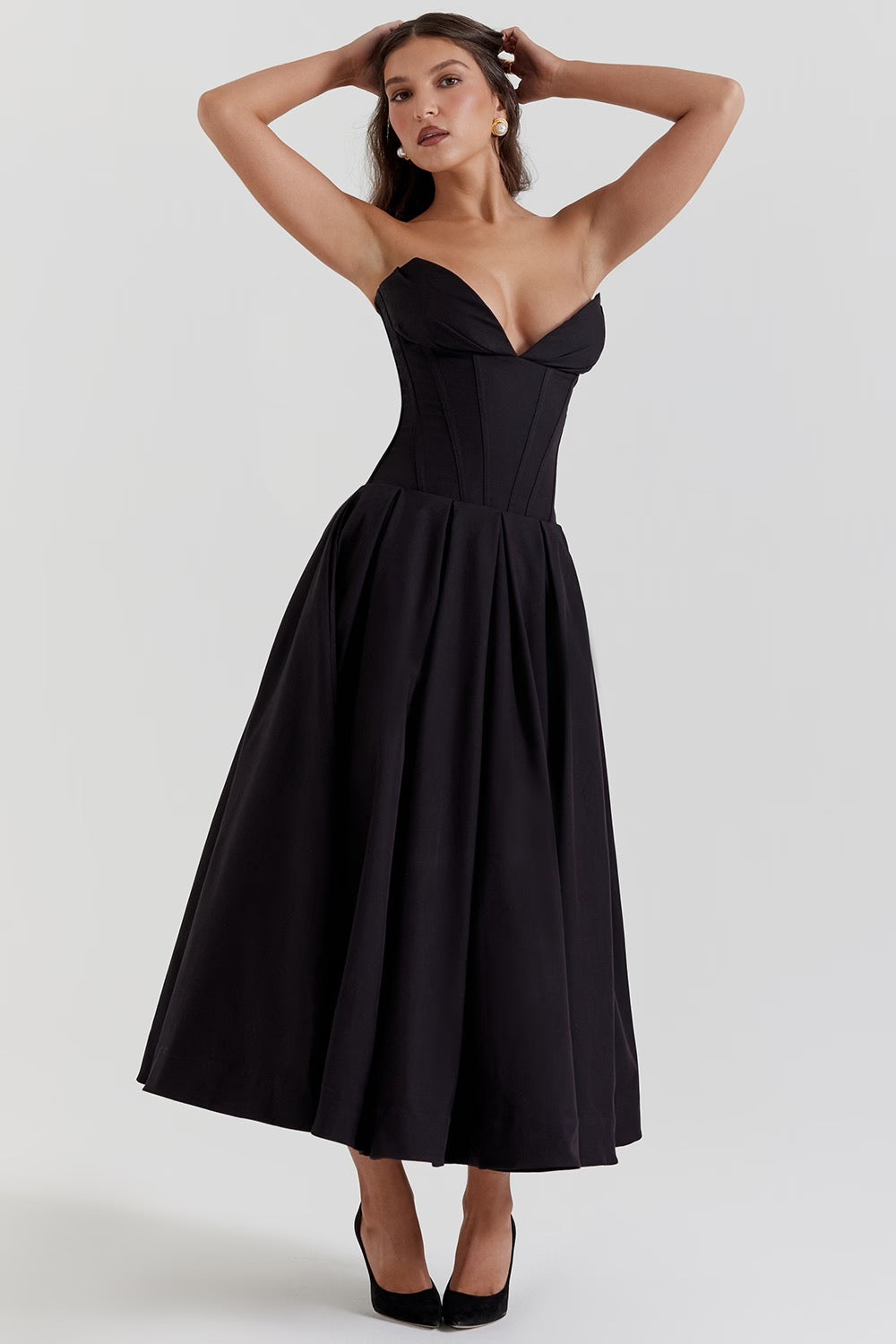 Sweetheart Neck Fit and Flare Dress