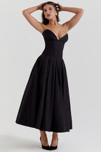 Sweetheart Neck Fit and Flare Dress