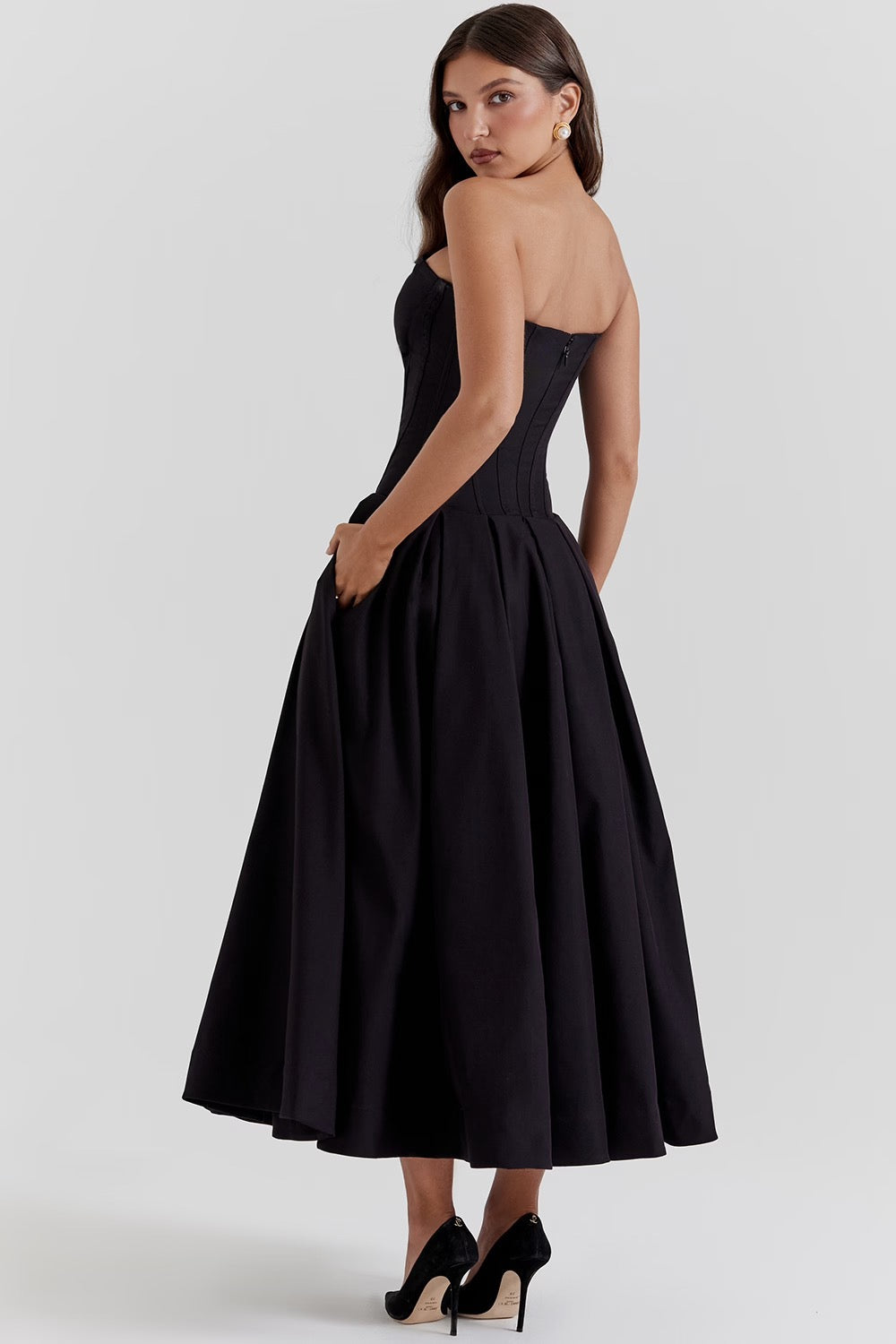 Sweetheart Neck Fit and Flare Dress