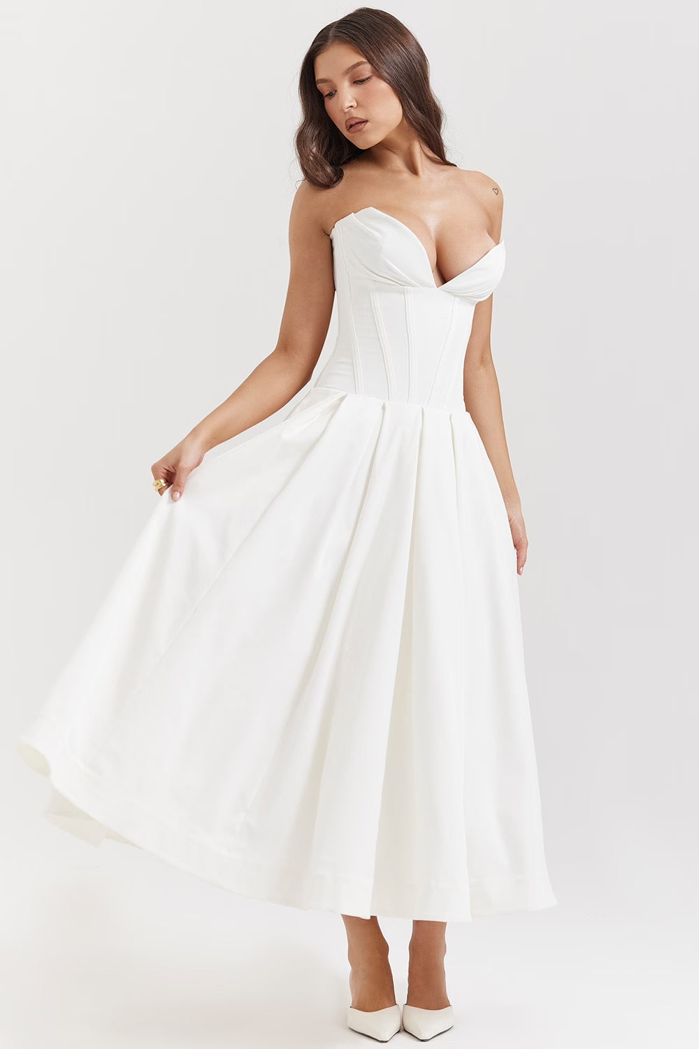 Sweetheart Neck Fit and Flare Dress