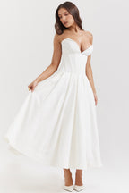 Sweetheart Neck Fit and Flare Dress