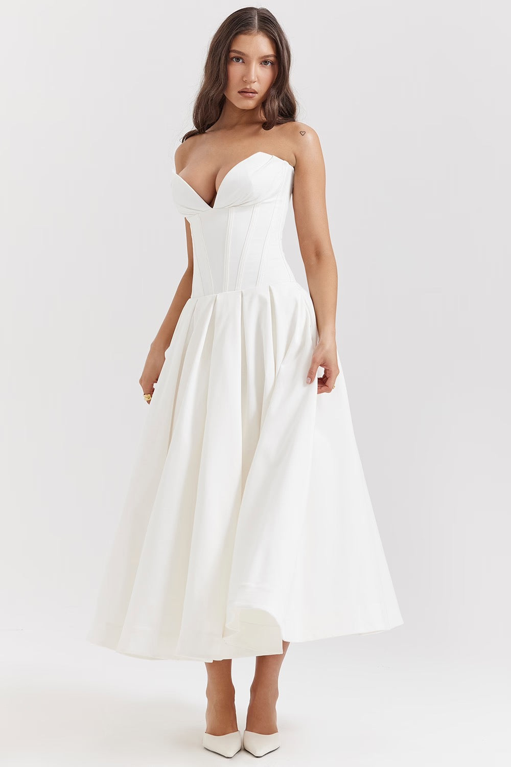 Sweetheart Neck Fit and Flare Dress