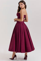 Sweetheart Neck Fit and Flare Dress