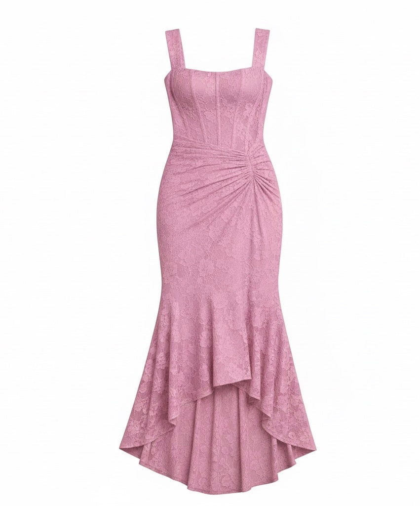 Women's Ruched Mermaid Midi Dress