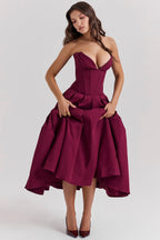 Sweetheart Neck Fit and Flare Dress