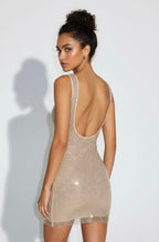 Square Neck Sequin Bodycon Mini Dress