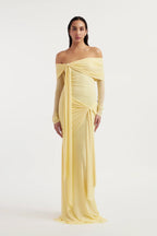 Women's Long Sleeve Off Shoulder Maxi Dress Fitted Silhouette