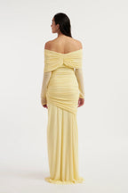 Women's Long Sleeve Off Shoulder Maxi Dress Fitted Silhouette