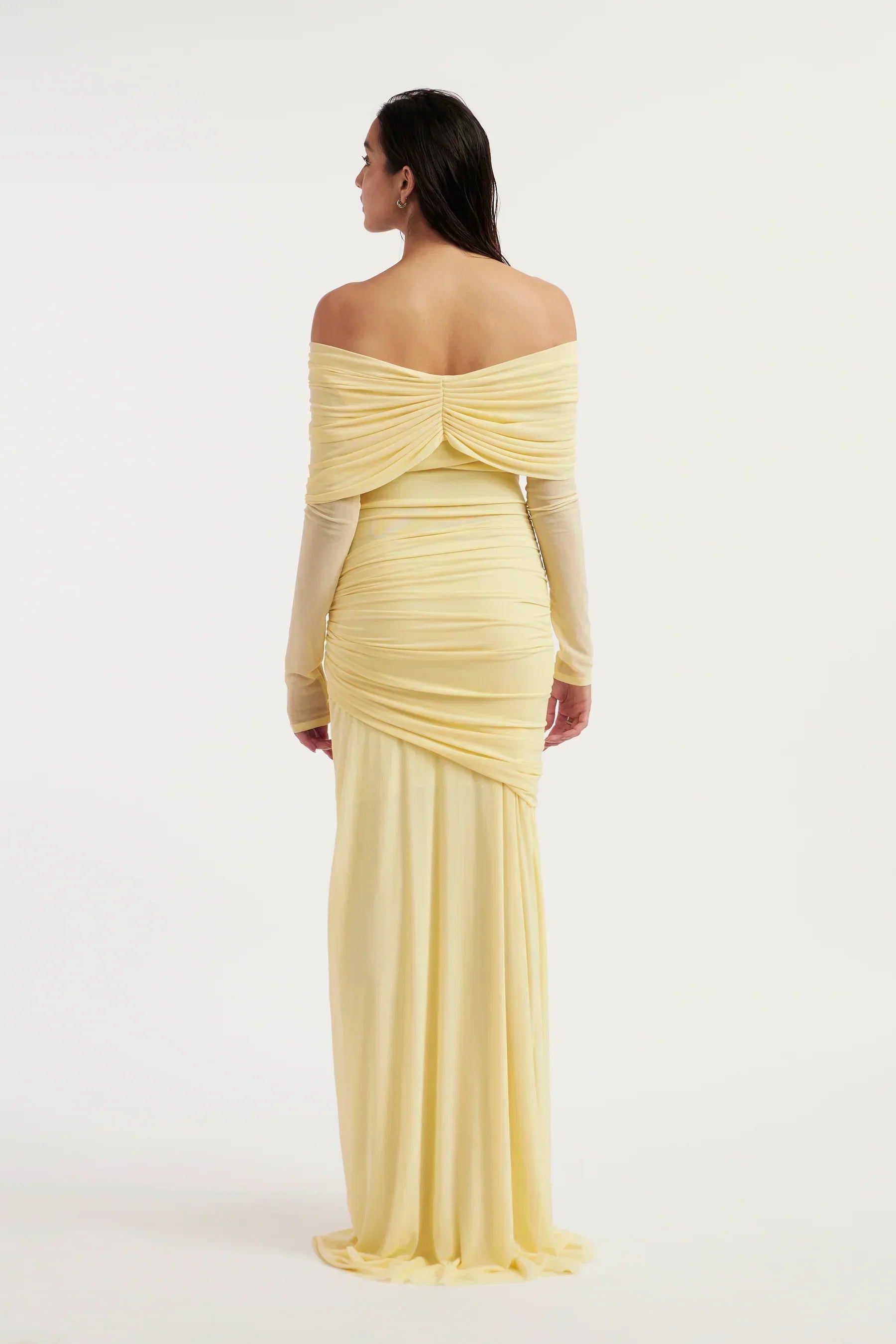 Women's Long Sleeve Off Shoulder Maxi Dress Fitted Silhouette