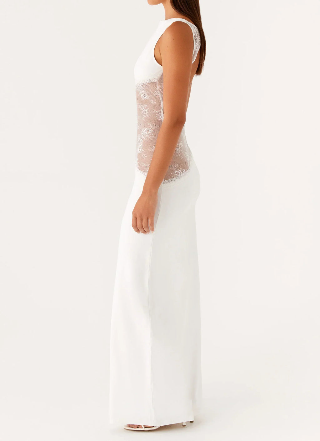 Lace Waist Sleeveless Maxi Dress