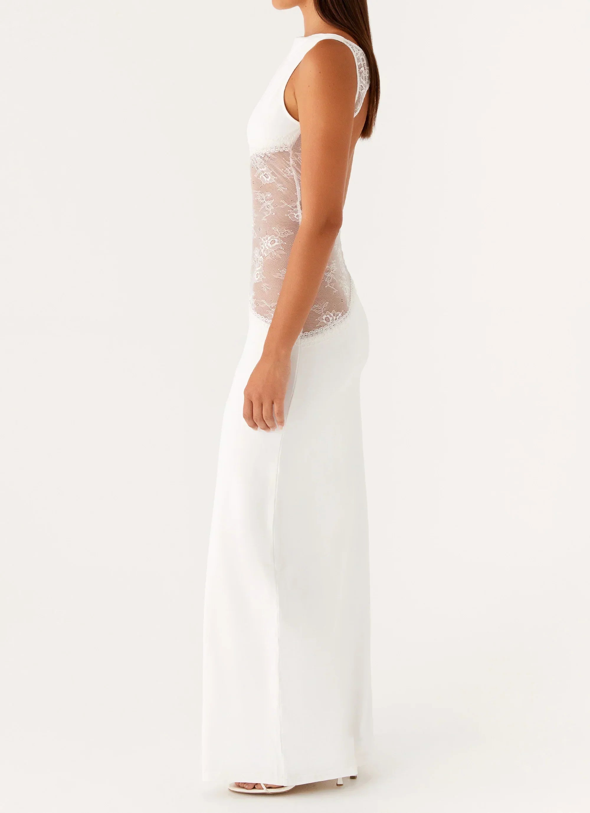 Lace Waist Sleeveless Maxi Dress
