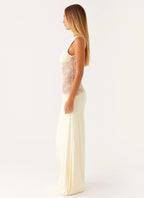 Lace Waist Sleeveless Maxi Dress